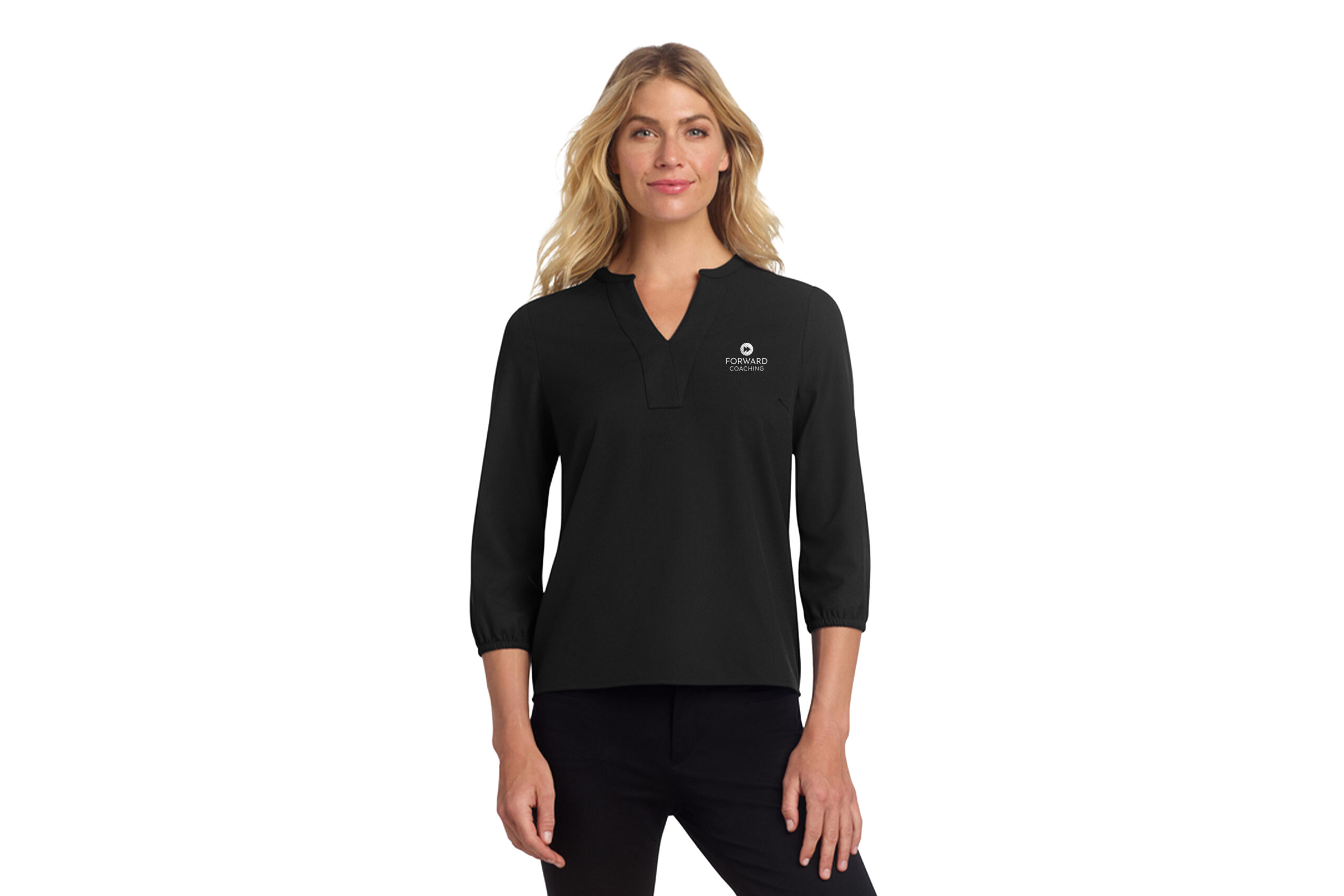 Forward Coaching | Mercer+Mettle® Women's Stretch Crepe Long Sleeve Camp Blouse - Image 3